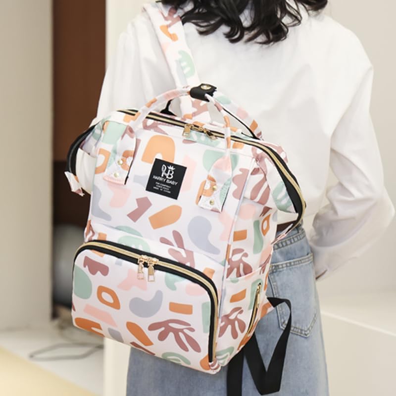 Diaper Bag Backpack for Moms Baby Essentials Travel Tote Nappy Changing Bag with Insulated Pockets,Multi-Waterproof Backpack (Orange)
