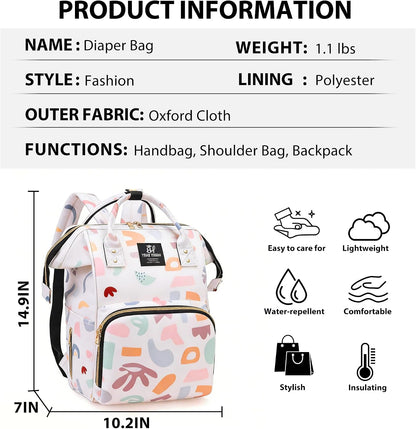 Diaper Bag Backpack for Moms Baby Essentials Travel Tote Nappy Changing Bag with Insulated Pockets,Multi-Waterproof Backpack (Orange)