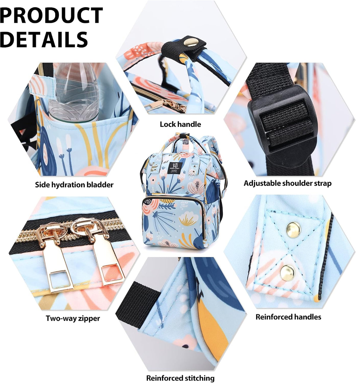 Diaper Bag Backpack for Moms Baby Essentials Travel Tote Nappy Changing Bag with Insulated Pockets,Multi-Waterproof Backpack (Orange)