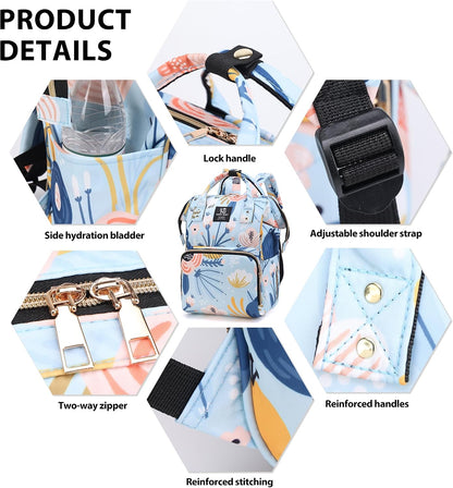 Diaper Bag Backpack for Moms Baby Essentials Travel Tote Nappy Changing Bag with Insulated Pockets,Multi-Waterproof Backpack (Orange)