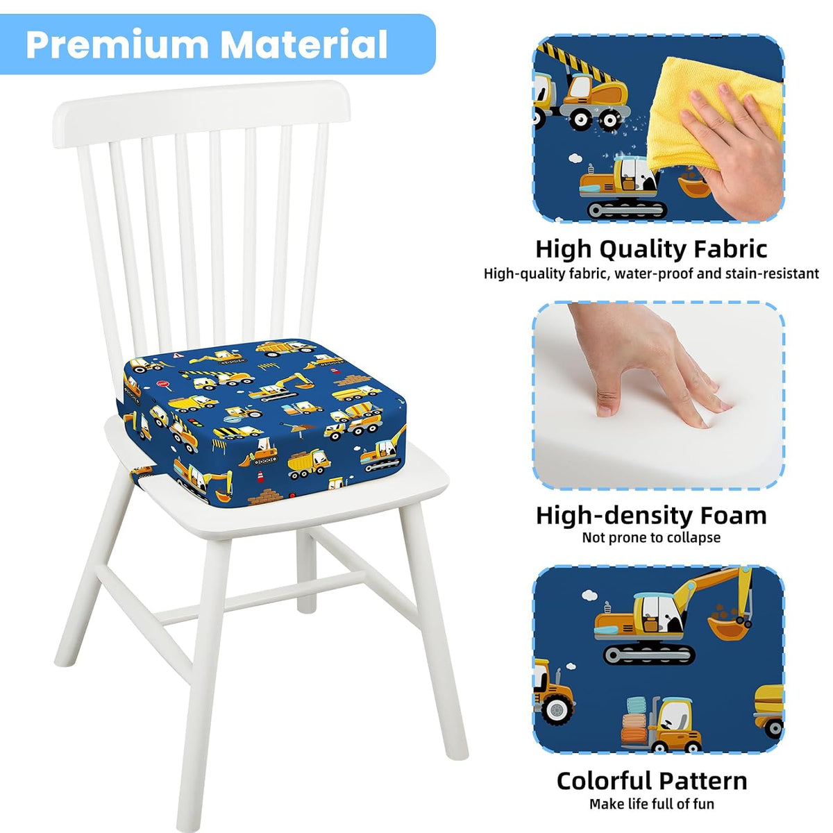 Toddler Booster Seat for Table Kitchen Chair, Excavator