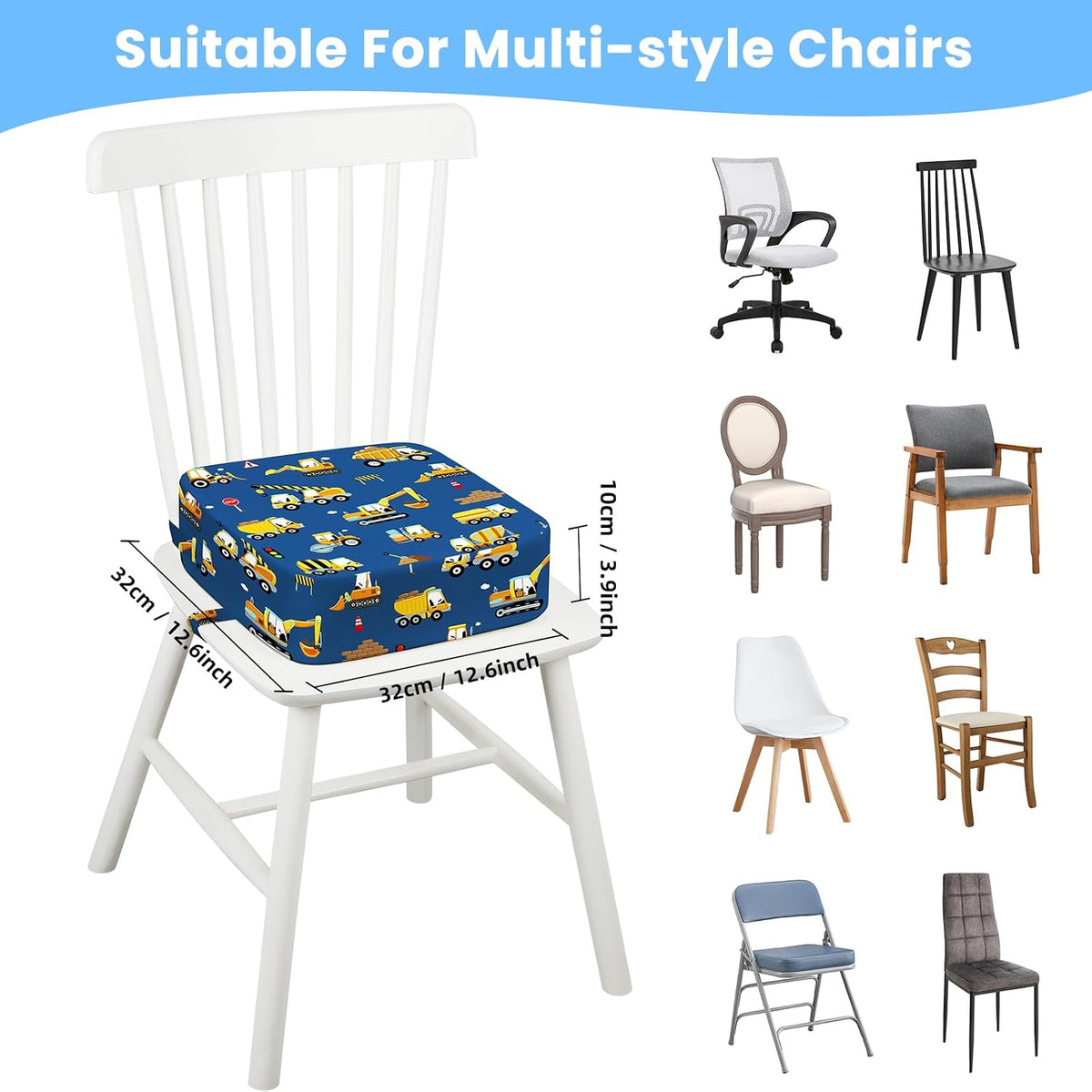 Toddler Booster Seat for Table Kitchen Chair, Excavator