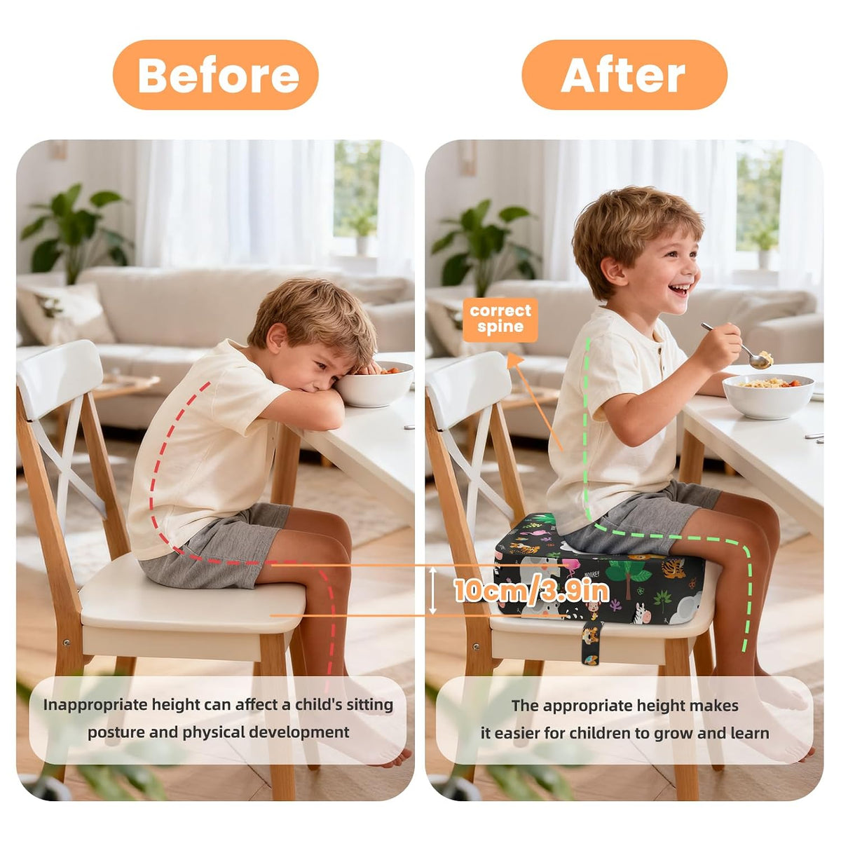 Toddler Booster Seat for Table Kitchen Chair, Excavator