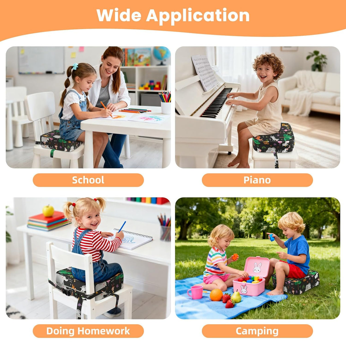 Toddler Booster Seat for Table Kitchen Chair, Excavator