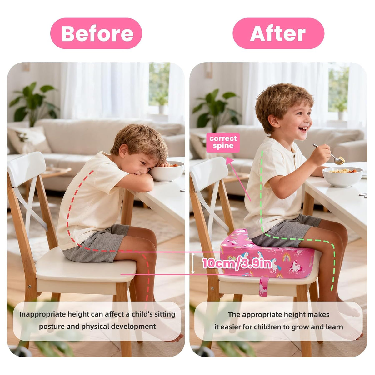 Toddler Booster Seat for Table Kitchen Chair, Excavator