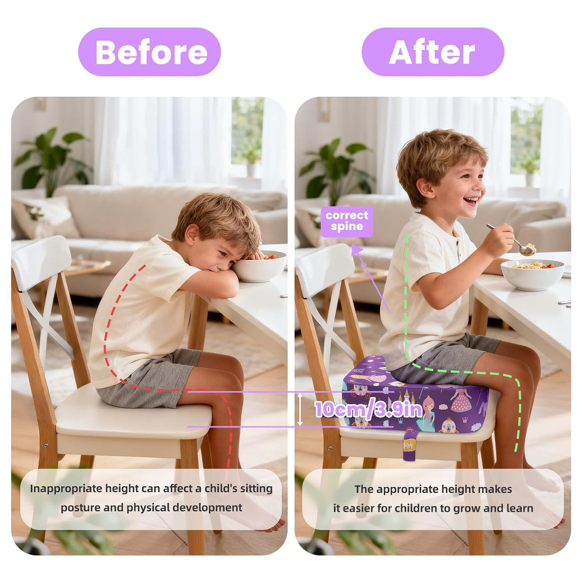 Toddler Booster Seat for Table Kitchen Chair, Excavator