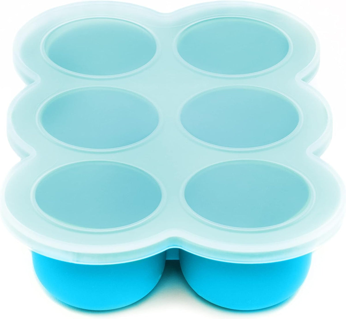 Silicone Baby Food Freezer Trays 2-Pack Bundle - Ten 1.5oz & Six 3oz Portions - Clip-on Lids - Homemade Purée & Breast Milk Storage
