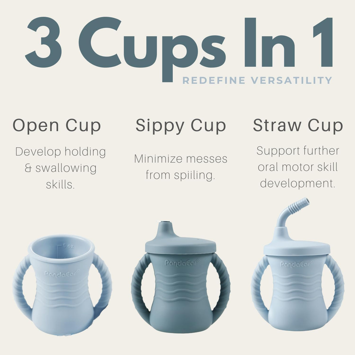 Silicone Baby Feeding Set & 2 Cups