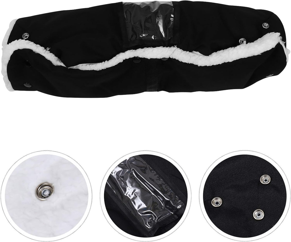 Winter Stroller Gloves with Thick Oxford Fabric and Plush Lining, Windproof and Warm Hand Muff for Outdoor Stroller Bars in Cold Weather