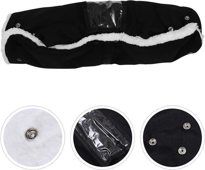 Winter Stroller Gloves with Thick Oxford Fabric and Plush Lining, Windproof and Warm Hand Muff for Outdoor Stroller Bars in Cold Weather