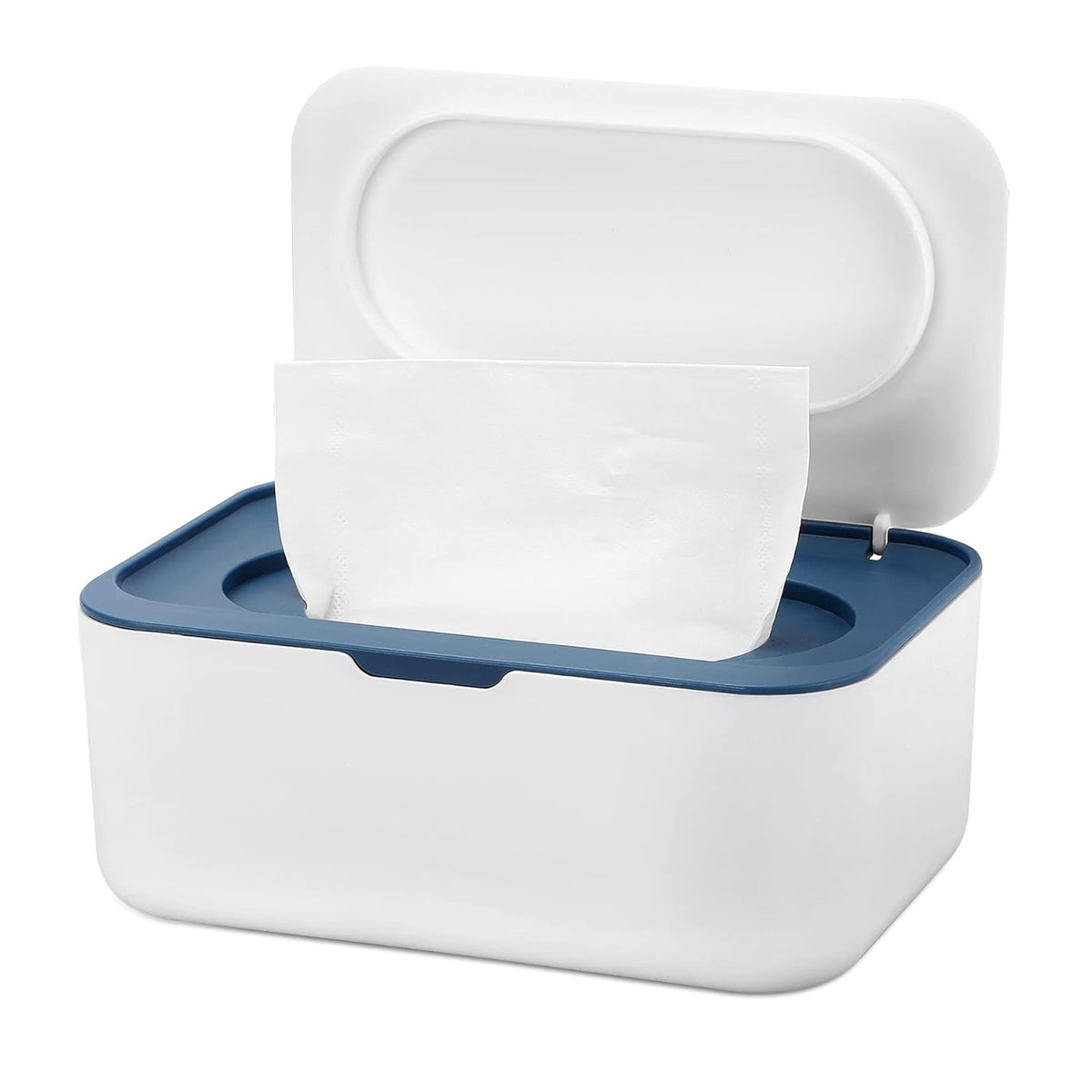 Wipes Dispenser Baby Wipe Holder with Lids, Keeps Wipes Fresh, Refillable Wipes Container with Sealing Design, Bathroom Tissues Wipes Case Box, Blue