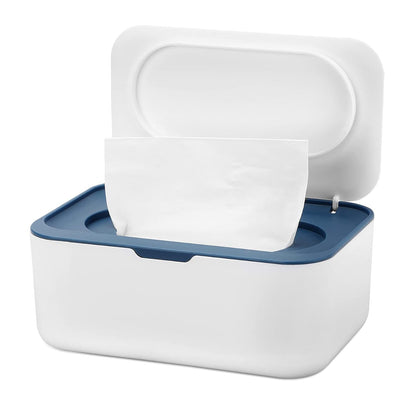 Wipes Dispenser Baby Wipe Holder with Lids, Keeps Wipes Fresh, Refillable Wipes Container with Sealing Design, Bathroom Tissues Wipes Case Box, Blue