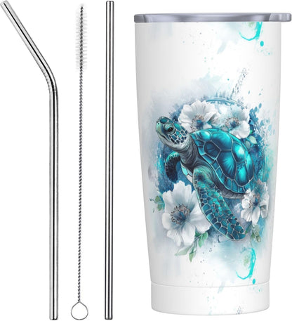 Cat Tumbler with Straw Lid Insulated Travel Coffee Mug 20 OZ Stainless Steel Cup for Outdoor Car Office Kitchen