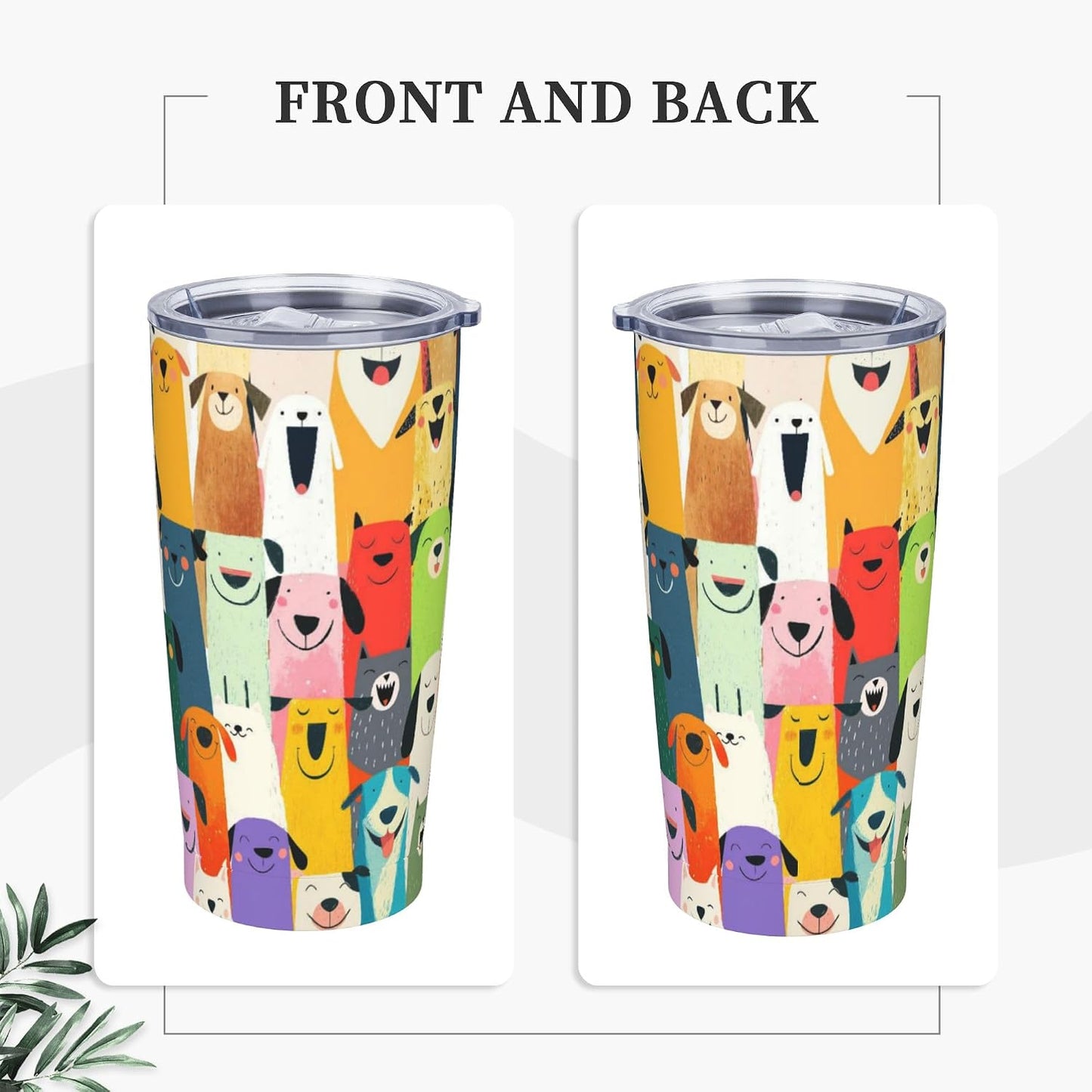 Cat Tumbler with Straw Lid Insulated Travel Coffee Mug 20 OZ Stainless Steel Cup for Outdoor Car Office Kitchen