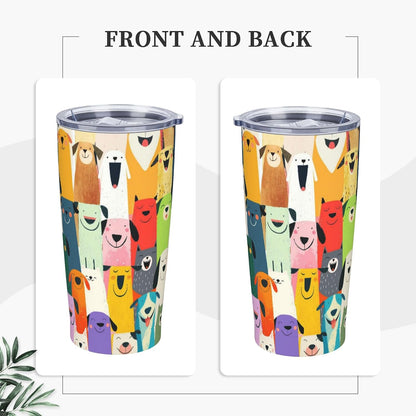 Cat Tumbler with Straw Lid Insulated Travel Coffee Mug 20 OZ Stainless Steel Cup for Outdoor Car Office Kitchen