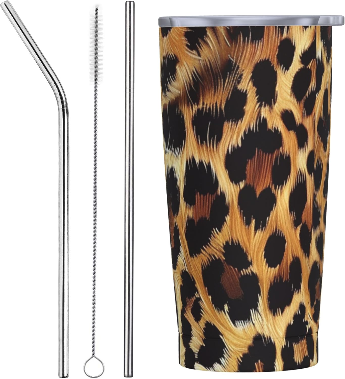 Cat Tumbler with Straw Lid Insulated Travel Coffee Mug 20 OZ Stainless Steel Cup for Outdoor Car Office Kitchen
