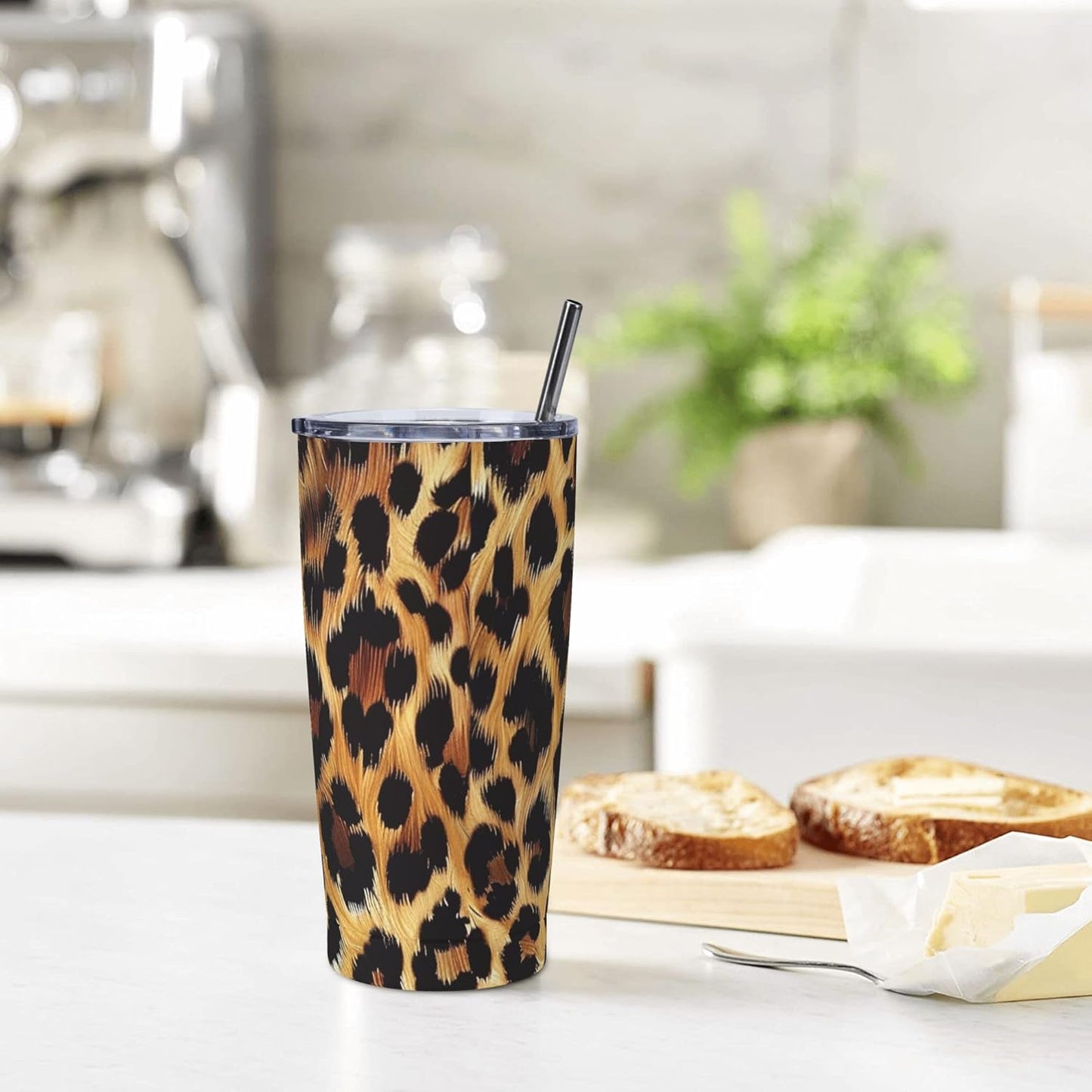 Cat Tumbler with Straw Lid Insulated Travel Coffee Mug 20 OZ Stainless Steel Cup for Outdoor Car Office Kitchen