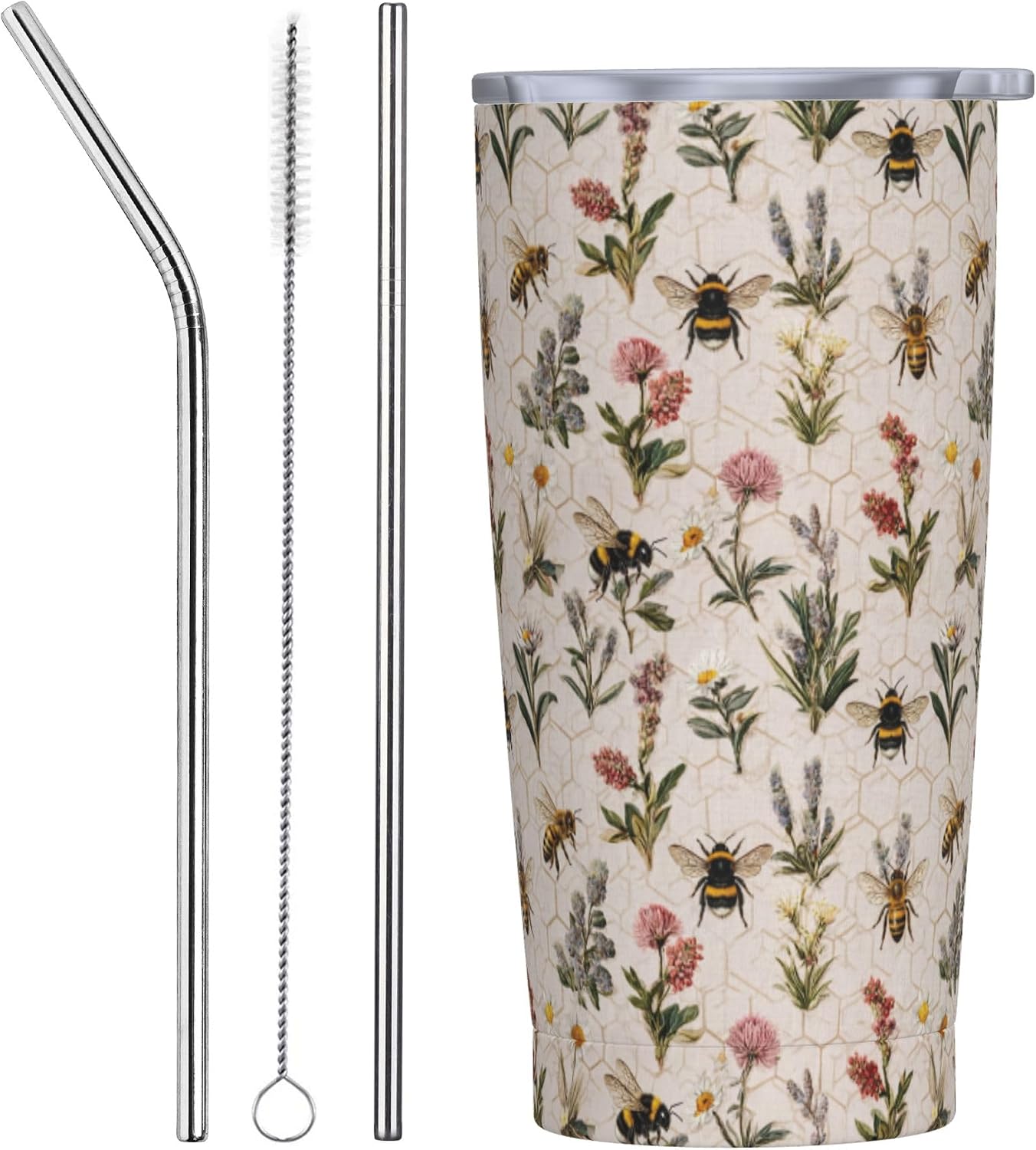 Cat Tumbler with Straw Lid Insulated Travel Coffee Mug 20 OZ Stainless Steel Cup for Outdoor Car Office Kitchen