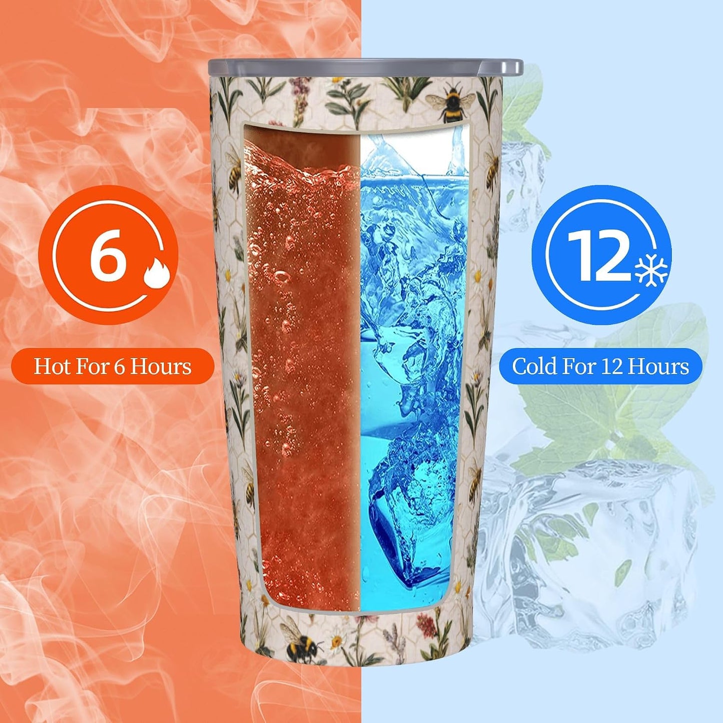 Cat Tumbler with Straw Lid Insulated Travel Coffee Mug 20 OZ Stainless Steel Cup for Outdoor Car Office Kitchen