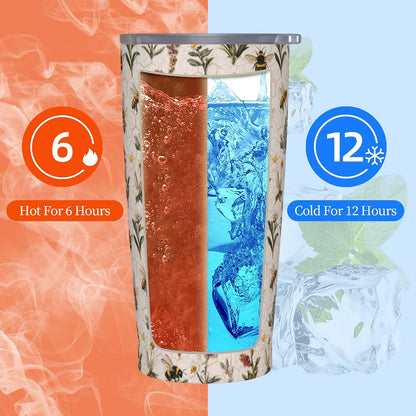 Cat Tumbler with Straw Lid Insulated Travel Coffee Mug 20 OZ Stainless Steel Cup for Outdoor Car Office Kitchen