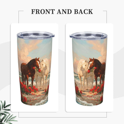 Cat Tumbler with Straw Lid Insulated Travel Coffee Mug 20 OZ Stainless Steel Cup for Outdoor Car Office Kitchen