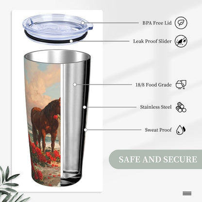Cat Tumbler with Straw Lid Insulated Travel Coffee Mug 20 OZ Stainless Steel Cup for Outdoor Car Office Kitchen