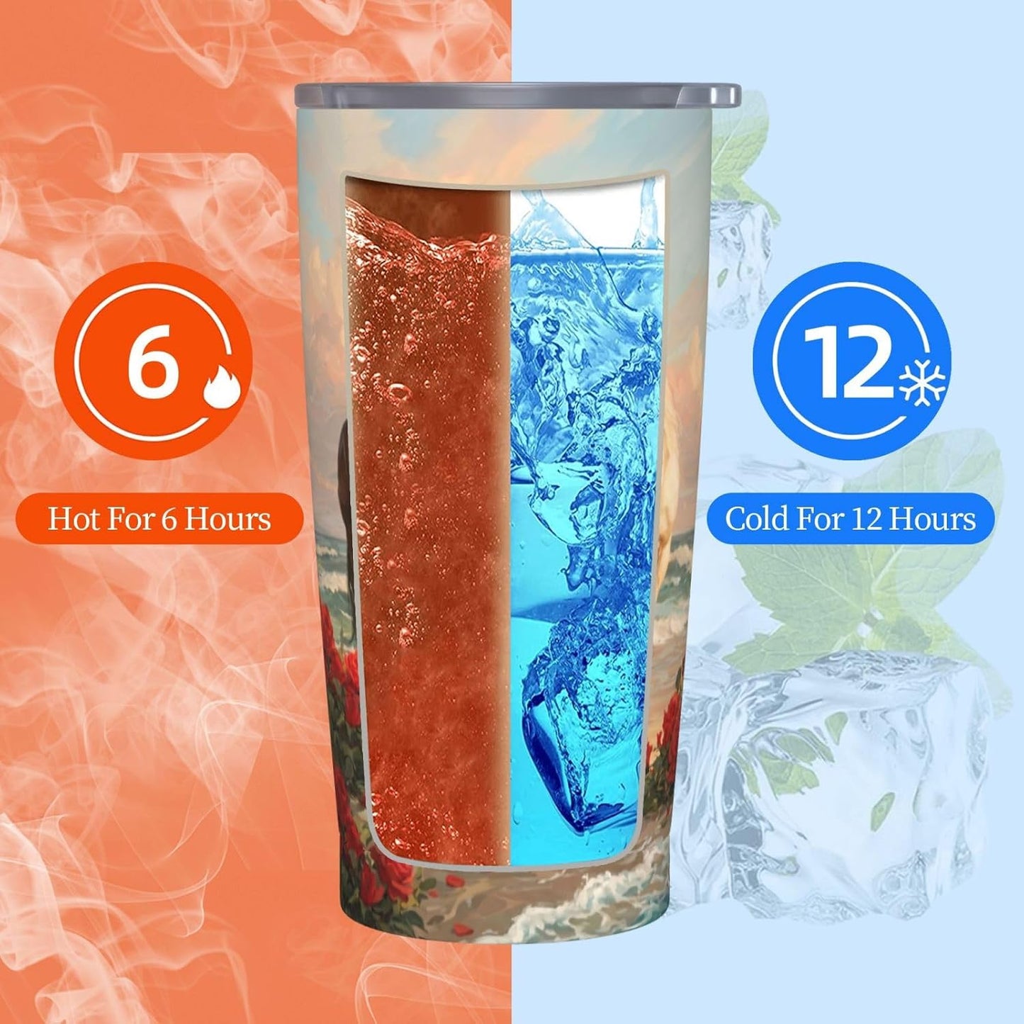 Cat Tumbler with Straw Lid Insulated Travel Coffee Mug 20 OZ Stainless Steel Cup for Outdoor Car Office Kitchen