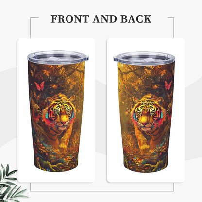 Cat Tumbler with Straw Lid Insulated Travel Coffee Mug 20 OZ Stainless Steel Cup for Outdoor Car Office Kitchen