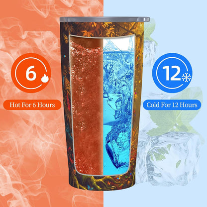Cat Tumbler with Straw Lid Insulated Travel Coffee Mug 20 OZ Stainless Steel Cup for Outdoor Car Office Kitchen