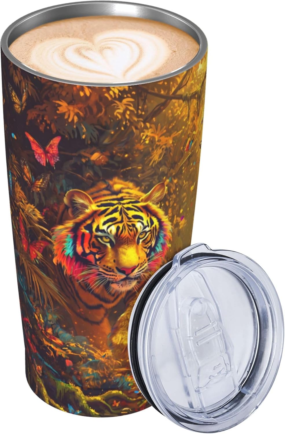 Cat Tumbler with Straw Lid Insulated Travel Coffee Mug 20 OZ Stainless Steel Cup for Outdoor Car Office Kitchen