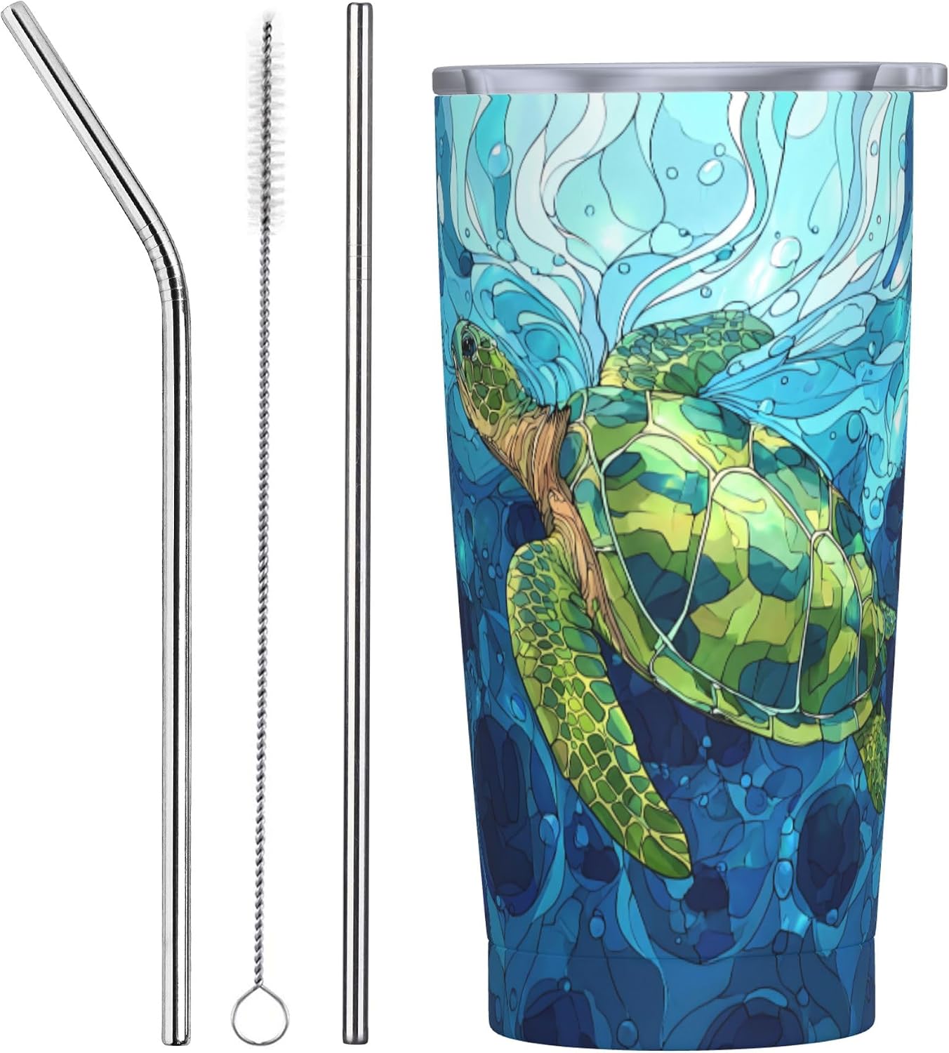Cat Tumbler with Straw Lid Insulated Travel Coffee Mug 20 OZ Stainless Steel Cup for Outdoor Car Office Kitchen