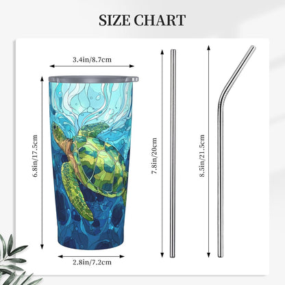 Cat Tumbler with Straw Lid Insulated Travel Coffee Mug 20 OZ Stainless Steel Cup for Outdoor Car Office Kitchen