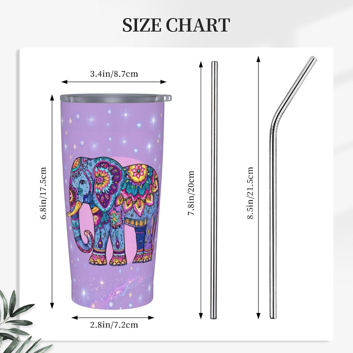 Cat Tumbler with Straw Lid Insulated Travel Coffee Mug 20 OZ Stainless Steel Cup for Outdoor Car Office Kitchen