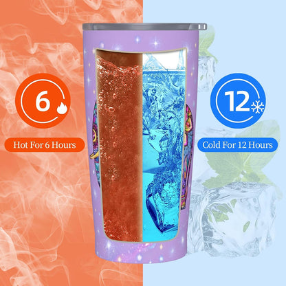 Cat Tumbler with Straw Lid Insulated Travel Coffee Mug 20 OZ Stainless Steel Cup for Outdoor Car Office Kitchen