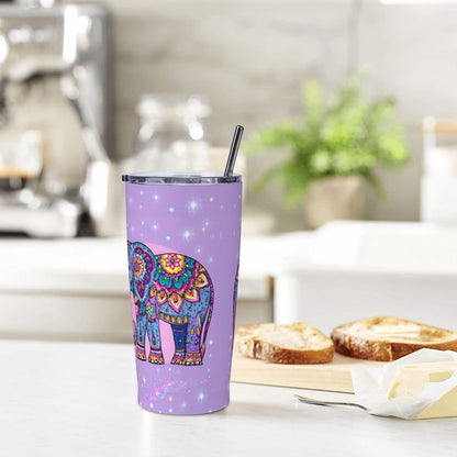 Cat Tumbler with Straw Lid Insulated Travel Coffee Mug 20 OZ Stainless Steel Cup for Outdoor Car Office Kitchen