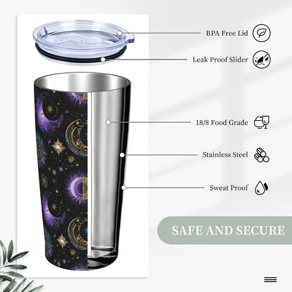 Cat Tumbler with Straw Lid Insulated Travel Coffee Mug 20 OZ Stainless Steel Cup for Outdoor Car Office Kitchen
