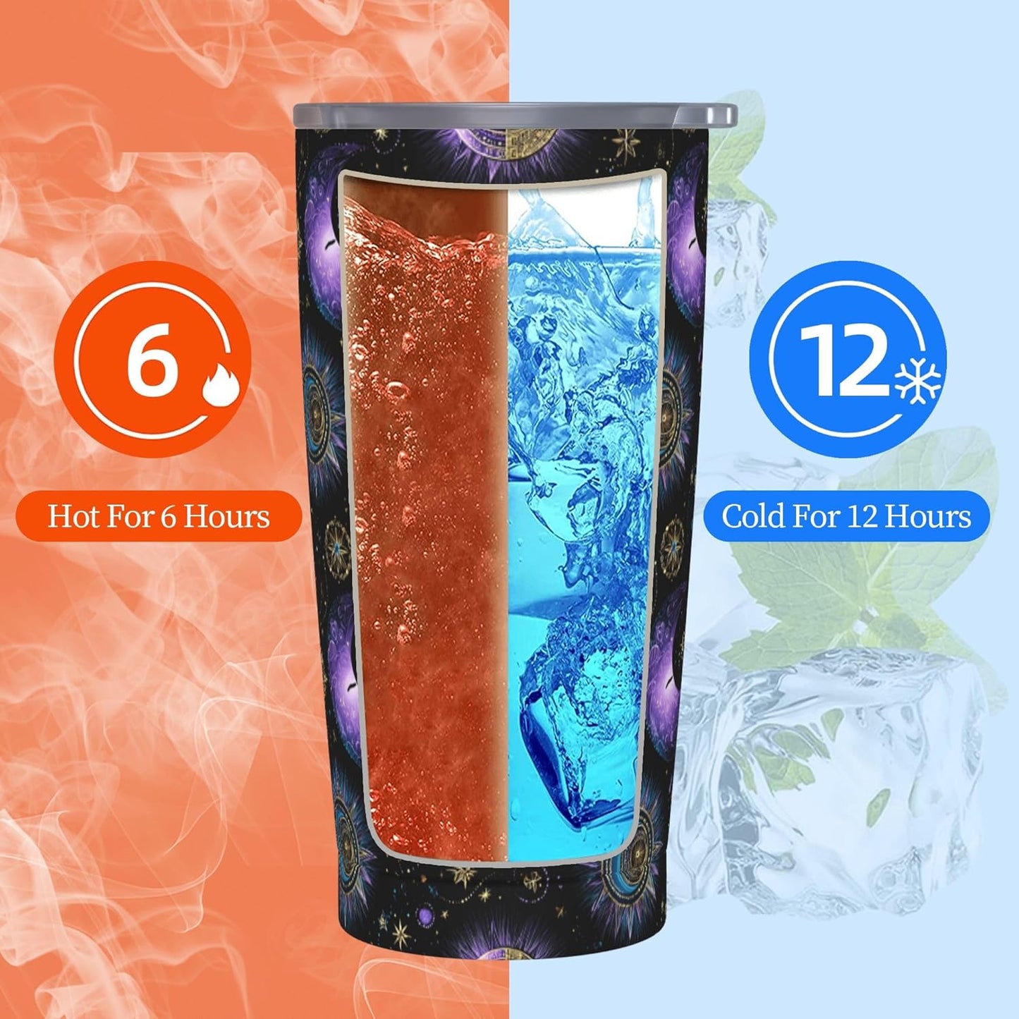 Cat Tumbler with Straw Lid Insulated Travel Coffee Mug 20 OZ Stainless Steel Cup for Outdoor Car Office Kitchen