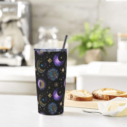 Cat Tumbler with Straw Lid Insulated Travel Coffee Mug 20 OZ Stainless Steel Cup for Outdoor Car Office Kitchen