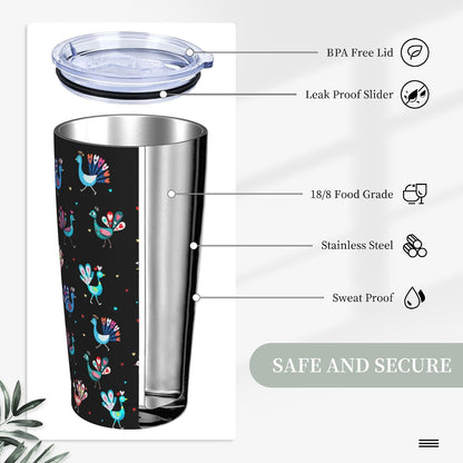 Cat Tumbler with Straw Lid Insulated Travel Coffee Mug 20 OZ Stainless Steel Cup for Outdoor Car Office Kitchen
