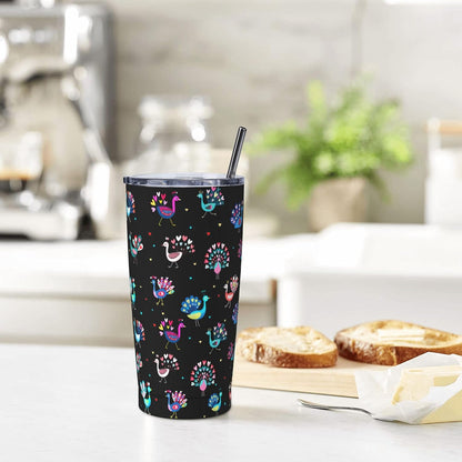 Cat Tumbler with Straw Lid Insulated Travel Coffee Mug 20 OZ Stainless Steel Cup for Outdoor Car Office Kitchen