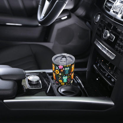 Cat Tumbler with Straw Lid Insulated Travel Coffee Mug 20 OZ Stainless Steel Cup for Outdoor Car Office Kitchen
