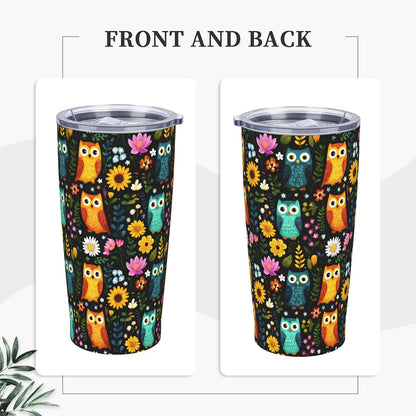 Cat Tumbler with Straw Lid Insulated Travel Coffee Mug 20 OZ Stainless Steel Cup for Outdoor Car Office Kitchen