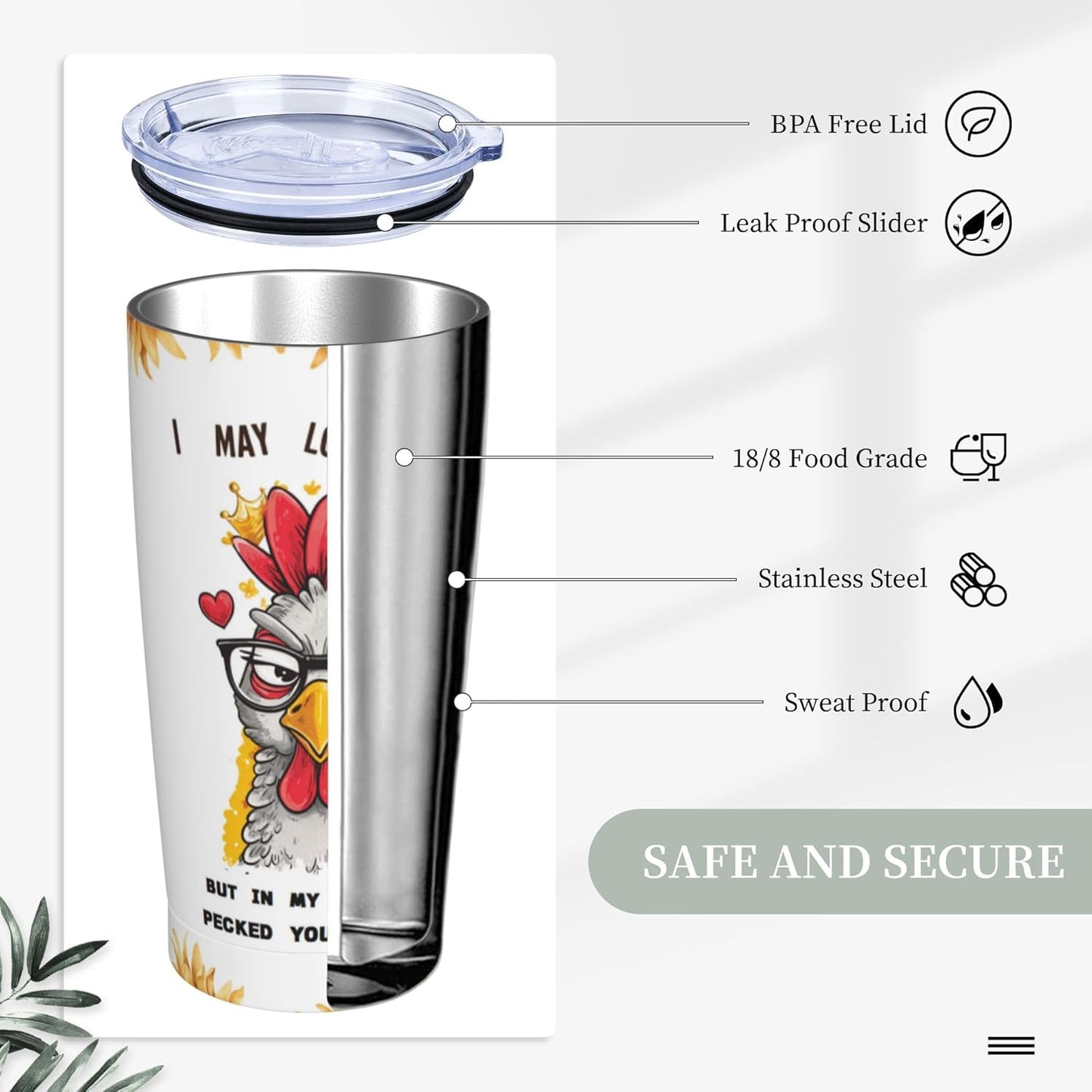 Cat Tumbler with Straw Lid Insulated Travel Coffee Mug 20 OZ Stainless Steel Cup for Outdoor Car Office Kitchen
