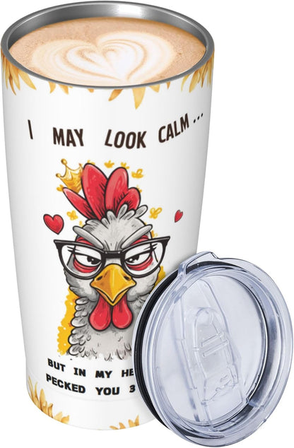 Cat Tumbler with Straw Lid Insulated Travel Coffee Mug 20 OZ Stainless Steel Cup for Outdoor Car Office Kitchen
