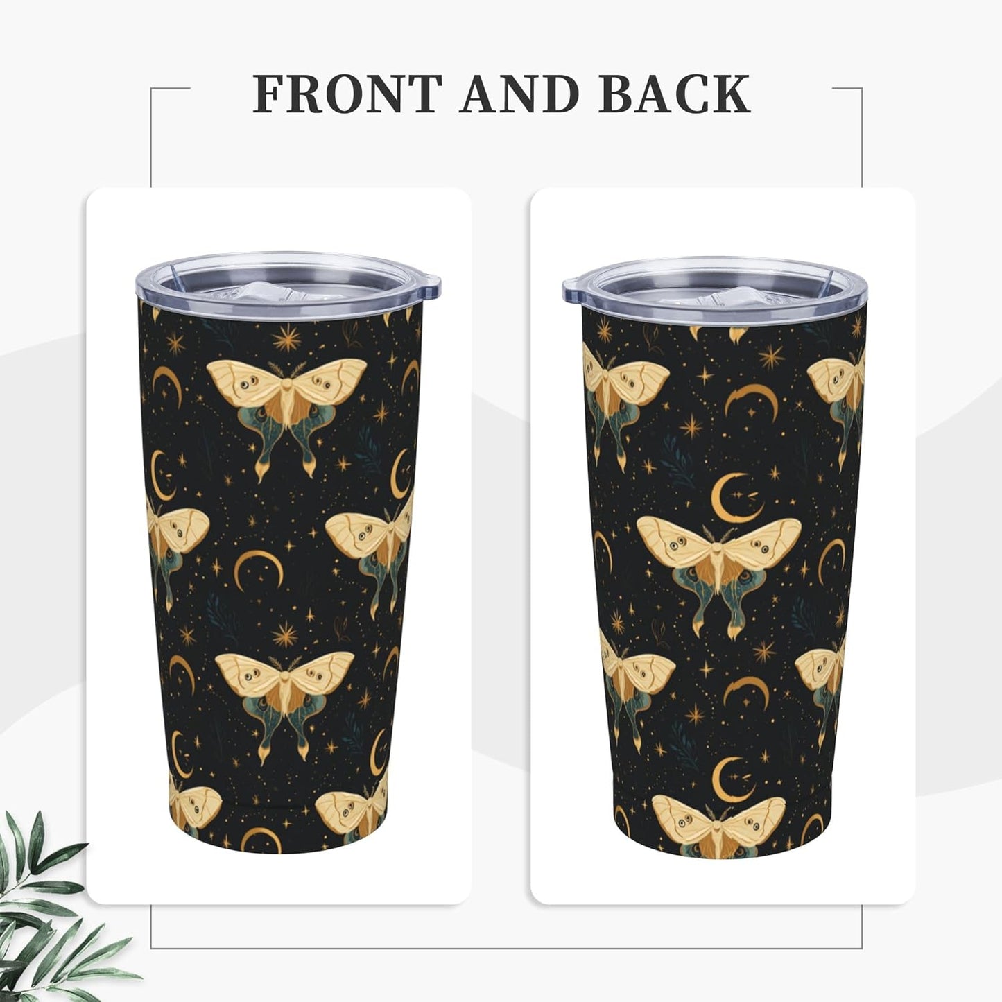 Cat Tumbler with Straw Lid Insulated Travel Coffee Mug 20 OZ Stainless Steel Cup for Outdoor Car Office Kitchen