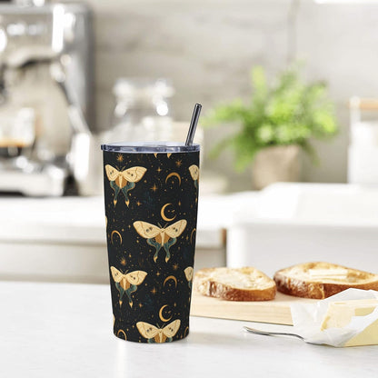 Cat Tumbler with Straw Lid Insulated Travel Coffee Mug 20 OZ Stainless Steel Cup for Outdoor Car Office Kitchen