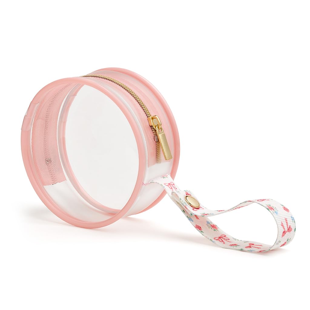 Clear Pacifier Case with Clip Strap, Holds 2 Pacifiers (Bows)