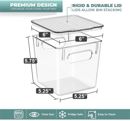 Clear Toy Storage Bins with Lids, Stackable (Large)