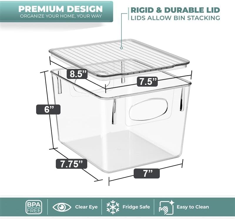 Clear Toy Storage Bins with Lids, Stackable (Large)