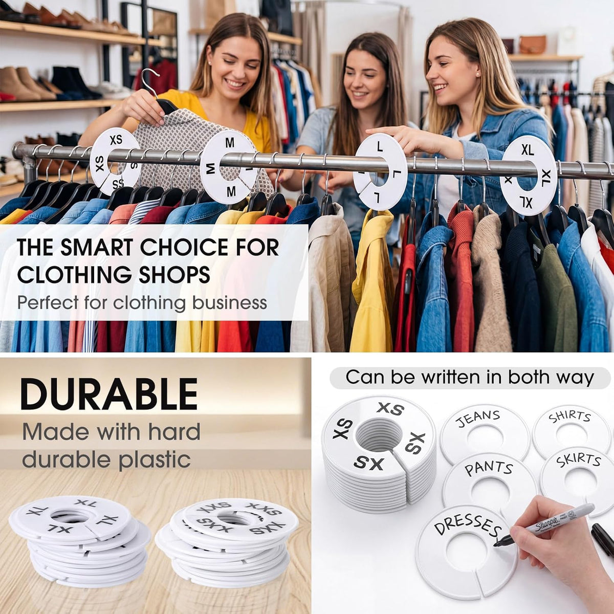 20 Round Closet Dividers for Clothing Rack Organizers